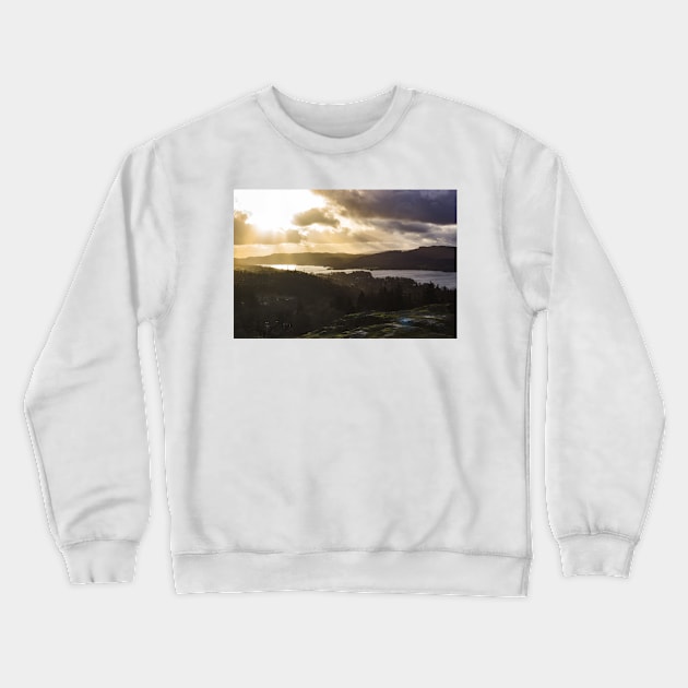 Brant Fell Viewpoint in Windermere - Lake District Crewneck Sweatshirt by chiaravisuals